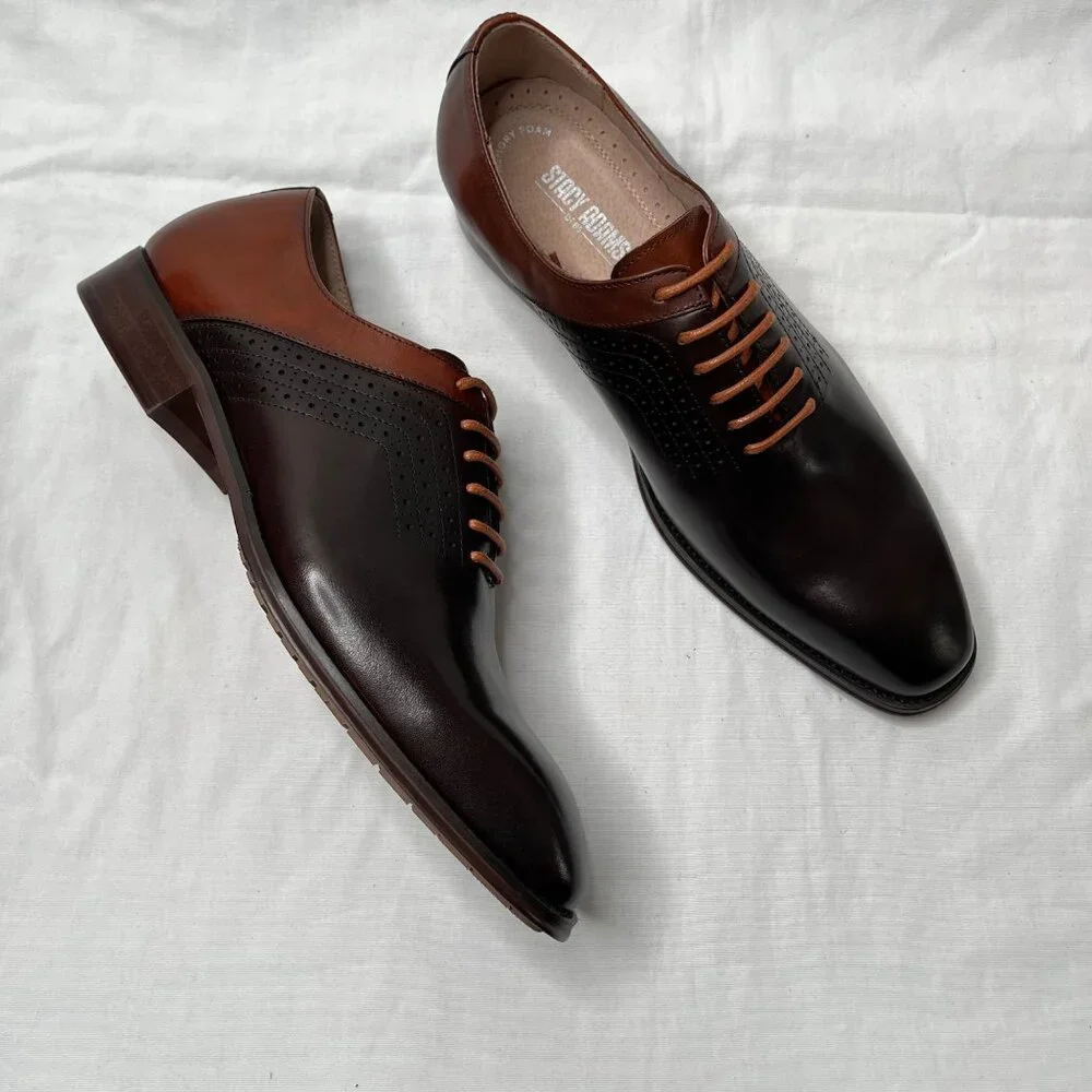 Stacy Adams Mens Shoes Halloway Plain Toe Oxford Brown Leather 7 M